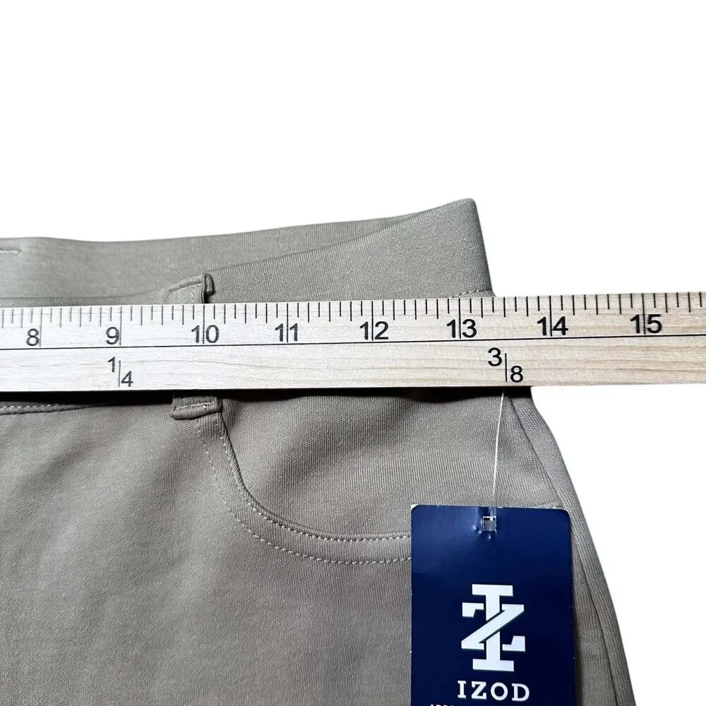 IZOD Girls Size 16 School Uniform Skinny Pants Beige Stretch Academic NWT